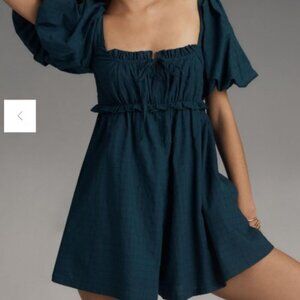 Anthropologie Pilcro Puff-Sleeve Babydoll Romper – NWT – Size XXS